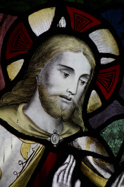 image of stained glass window Jesus
